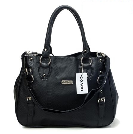 Coach Embossed Medium Black Satchels DET | Women